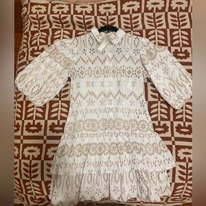 NWT River Island Zimmermann style eyelet puff sleeve dress